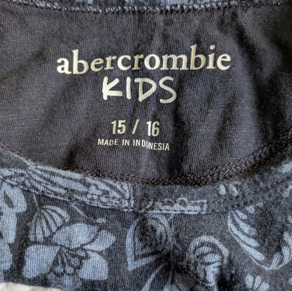 NWOT Abercrombie Kids Blue Floral Top With Chiffon Ruffle Size 15/16(Bust 32/34) - Picture 2 of 9